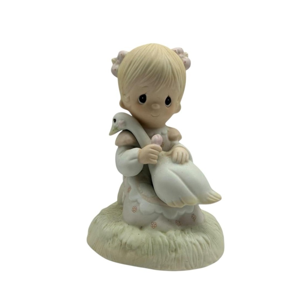 Precious Moments‎ God is love girl with goose E-5213 Vintage Figurine